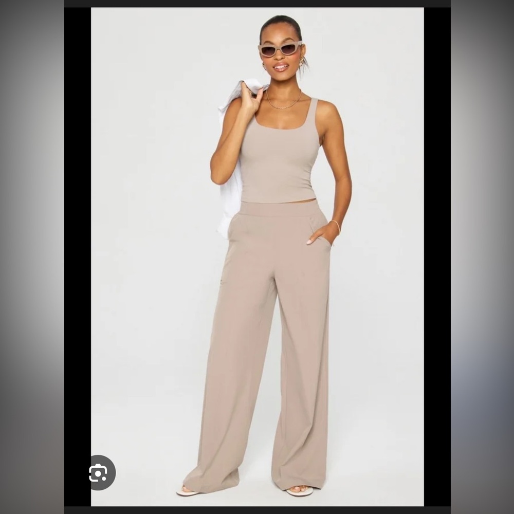 Fabletics Tan Wide-Leg Women's Pants